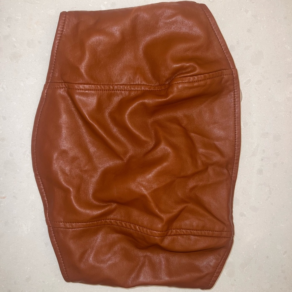 Kendall & Kylie Brown Faux Leather Tube Top